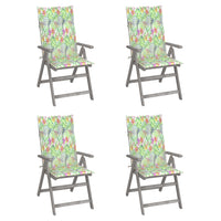 Thumbnail for Verstellbare Gartenstühle 4 Stk. mit Auflagen Massivholz Akazie