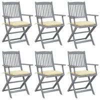 Thumbnail for Klappbare Gartenstühle 6 Stk. mit Kissen Massivholz Akazie