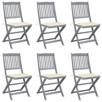 Thumbnail for Klappbare Gartenstühle 6 Stk. mit Sitzkissen Massivholz Akazie