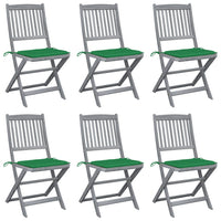 Thumbnail for Klappbare Gartenstühle 6 Stk. mit Sitzkissen Massivholz Akazie