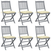 Thumbnail for Klappbare Gartenstühle 6 Stk. mit Kissen Massivholz Akazie