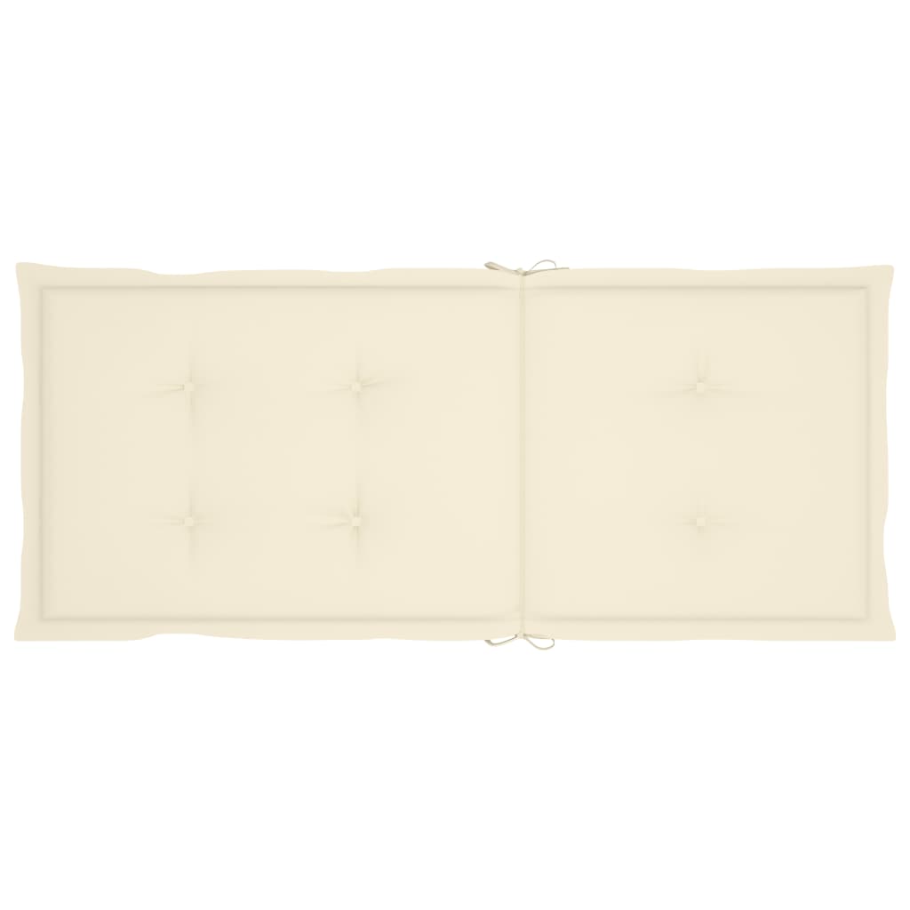 Gartenstühle 4 Stk. mit Creme Kissen Massivholz Teak