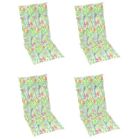 Thumbnail for Gartenstühle 4 Stk. mit Blattmuster Kissen Massivholz Teak