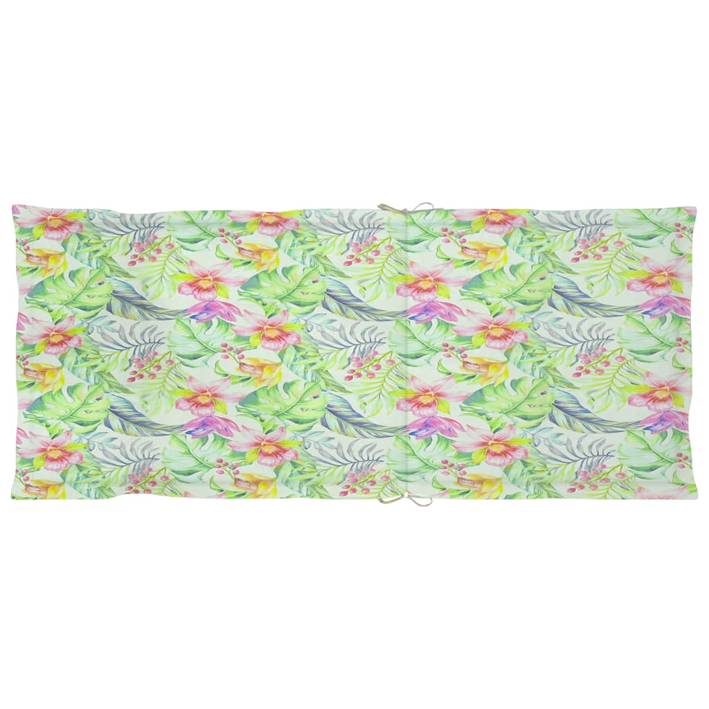 Gartenstühle 4 Stk. mit Blattmuster Kissen Massivholz Teak