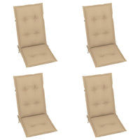 Thumbnail for Gartenstühle 4 Stk. mit Beigen Kissen Massivholz Teak