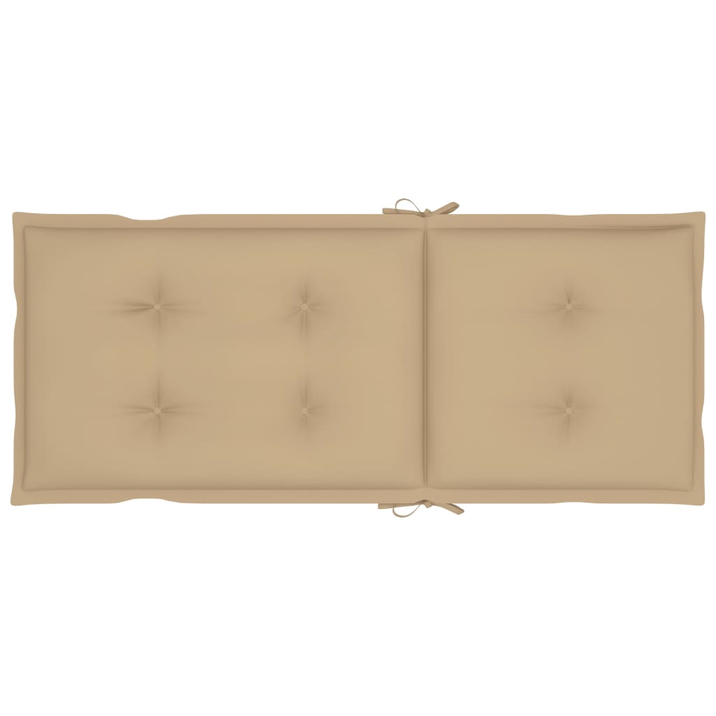 Gartenstühle 4 Stk. mit Beigen Kissen Massivholz Teak