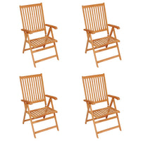 Thumbnail for Gartenstühle 4 Stk. mit Blauen Kissen Massivholz Teak