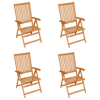Thumbnail for Gartenstühle 4 Stk. mit Schwarzen Kissen Massivholz Teak