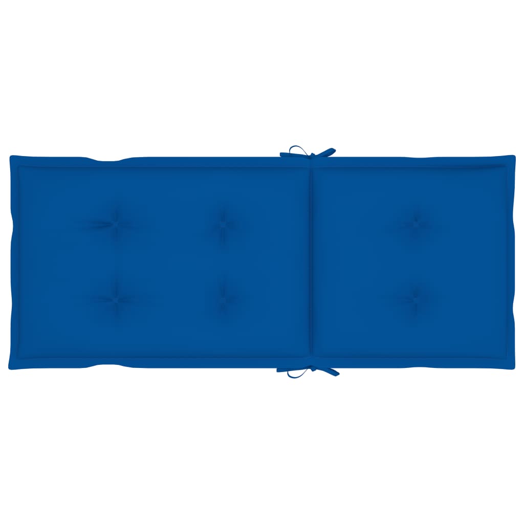 Gartenstühle 4 Stk. mit Königsblauen Kissen Massivholz Teak