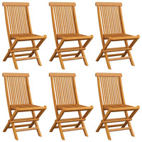 Thumbnail for Gartenstühle mit Anthrazit Kissen 6 Stk. Massivholz Teak