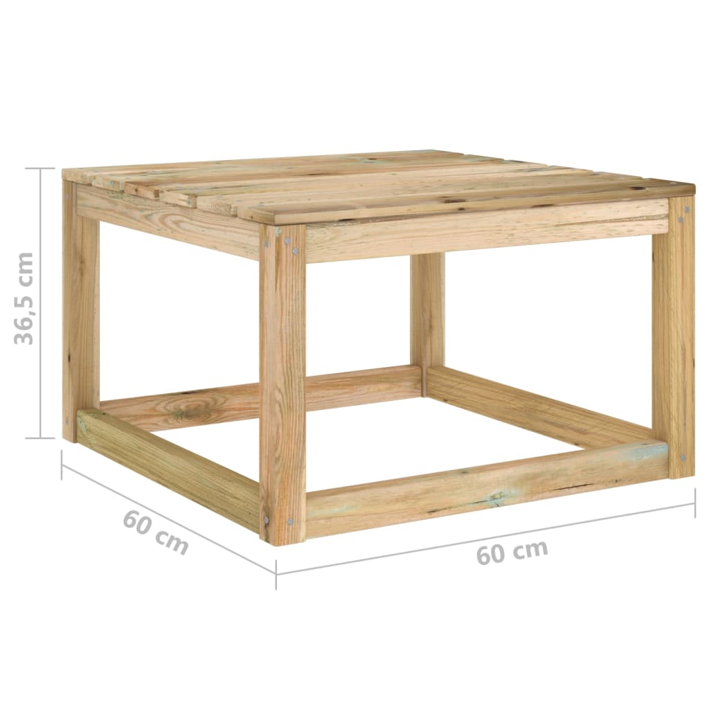 Garten-Palettentisch 60x60x36,5 cm Grün Kiefernholz Imprägniert