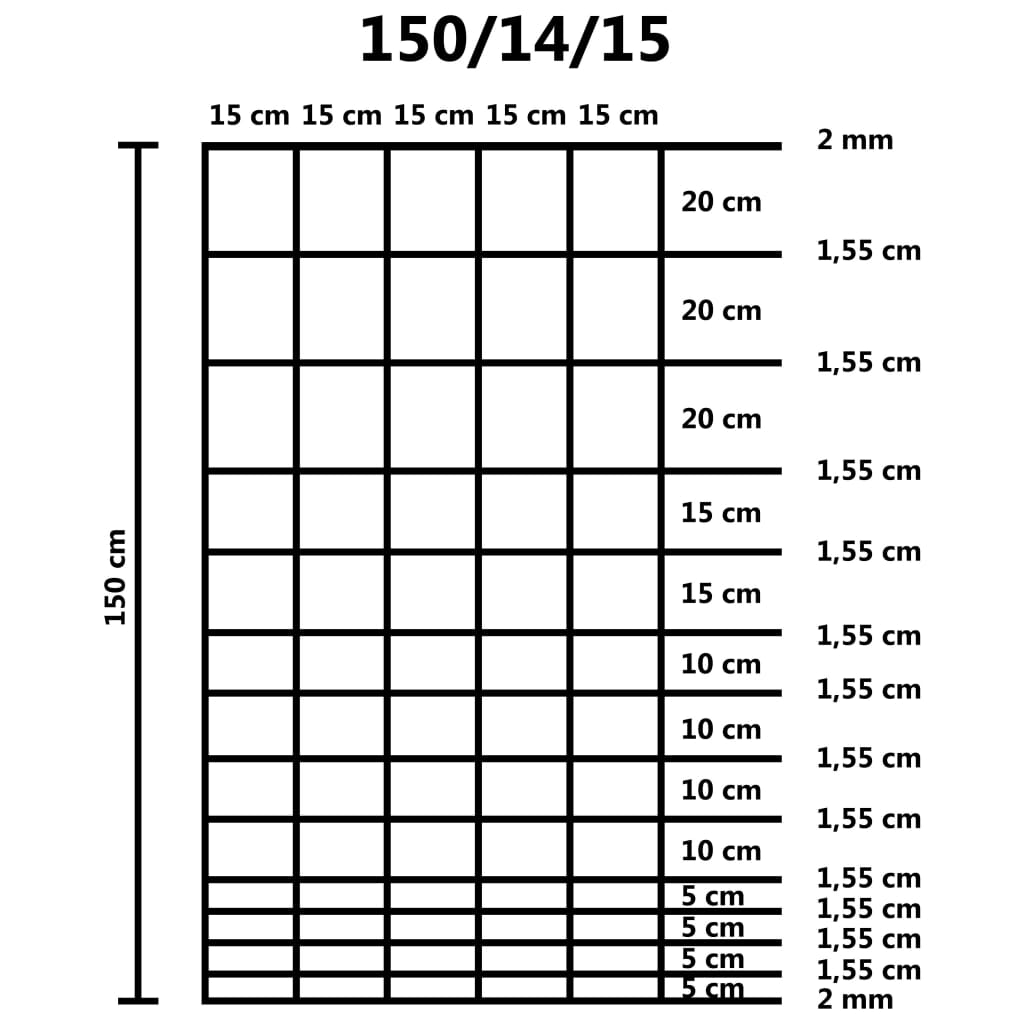 Gartenzaun Verzinkter Stahl 50 m 150 cm Silbern