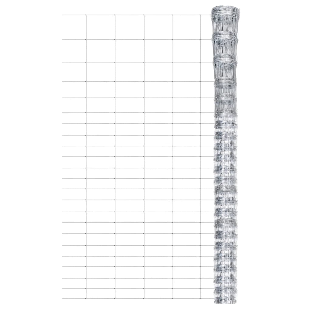 Gartenzaun Verzinkter Stahl 50x1,6 m Silbern