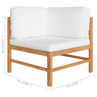 Thumbnail for Ecksofa mit Creme Kissen Teak Massivholz