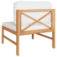 Thumbnail for Mittelsofa mit Creme Kissen Teak Massivholz