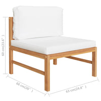 Thumbnail for Mittelsofa mit Creme Kissen Teak Massivholz