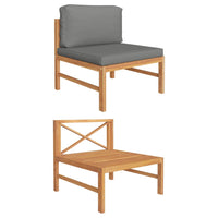 Thumbnail for Mittelsofa mit Dunkelgrauen Kissen Massivholz Teak