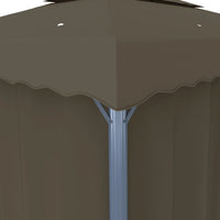 Thumbnail for Pavillon mit Vorhang 4x3 m Taupe Aluminium