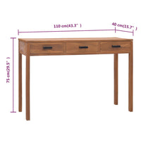 Thumbnail for Schreibtisch 110x40x75 cm Massivholz Teak