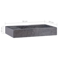 Thumbnail for Waschbecken Schwarz 58x39x10 cm Marmor