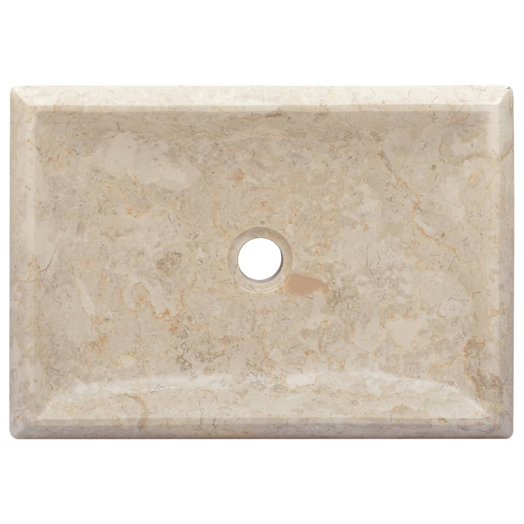 Waschbecken Creme 50x35x10 cm Marmor