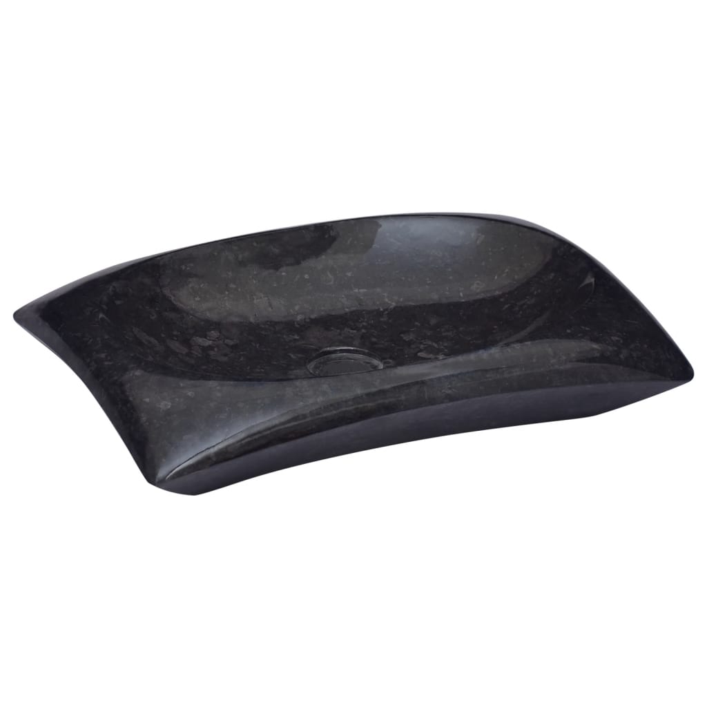 Waschbecken Schwarz 50x35x10 cm Marmor