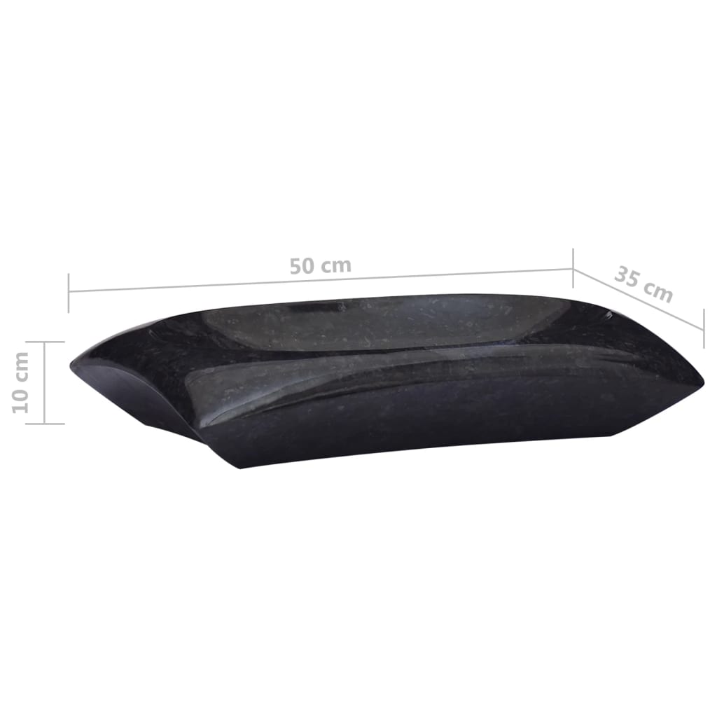 Waschbecken Schwarz 50x35x10 cm Marmor