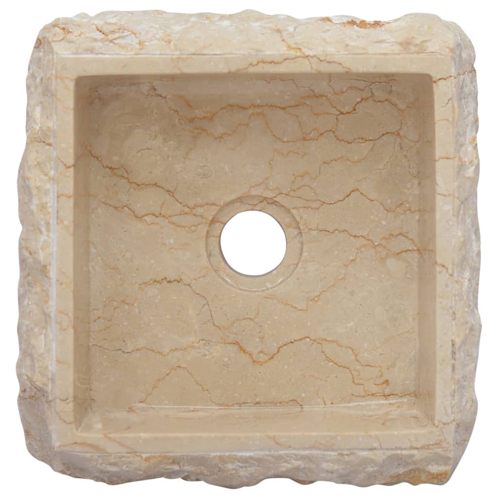 Waschbecken Creme 30x30x13 cm Marmor