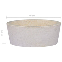 Thumbnail for Waschbecken Creme Ø40x15 cm Marmor