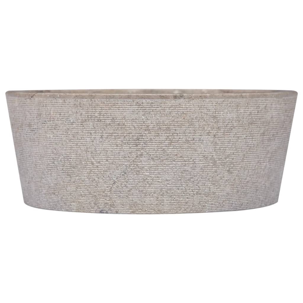 Waschbecken Grau Ø40x15 cm Marmor