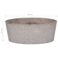 Thumbnail for Waschbecken Grau Ø40x15 cm Marmor