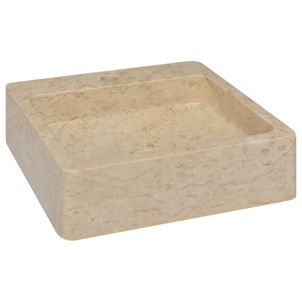 Waschbecken Creme 40x40x12 cm Marmor