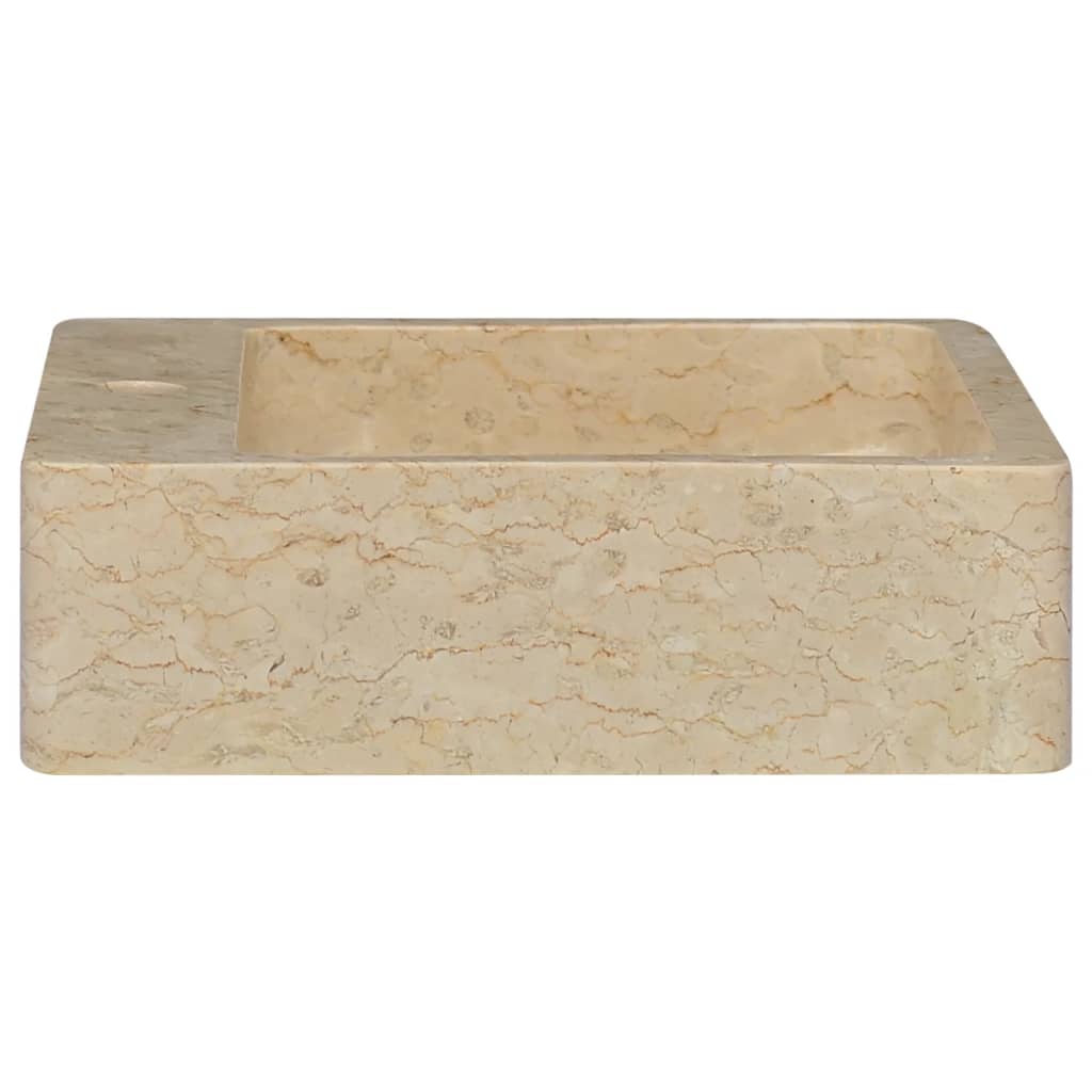 Waschbecken Creme 40x40x12 cm Marmor