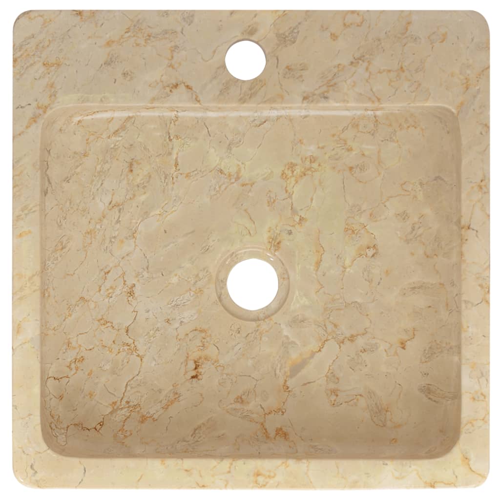 Waschbecken Creme 40x40x12 cm Marmor