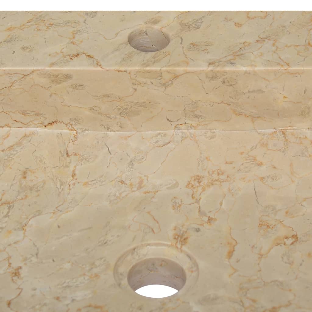 Waschbecken Creme 40x40x12 cm Marmor