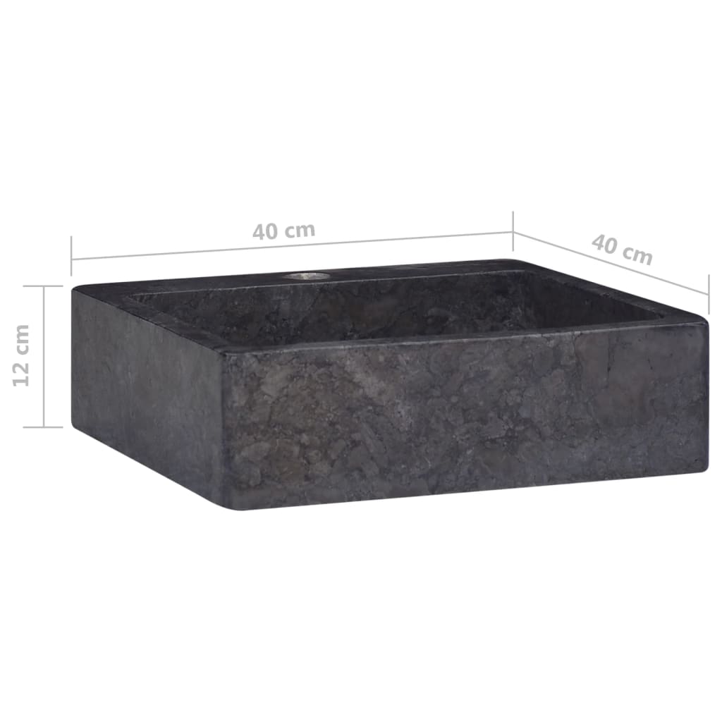 Waschbecken Schwarz 40x40x12 cm Marmor