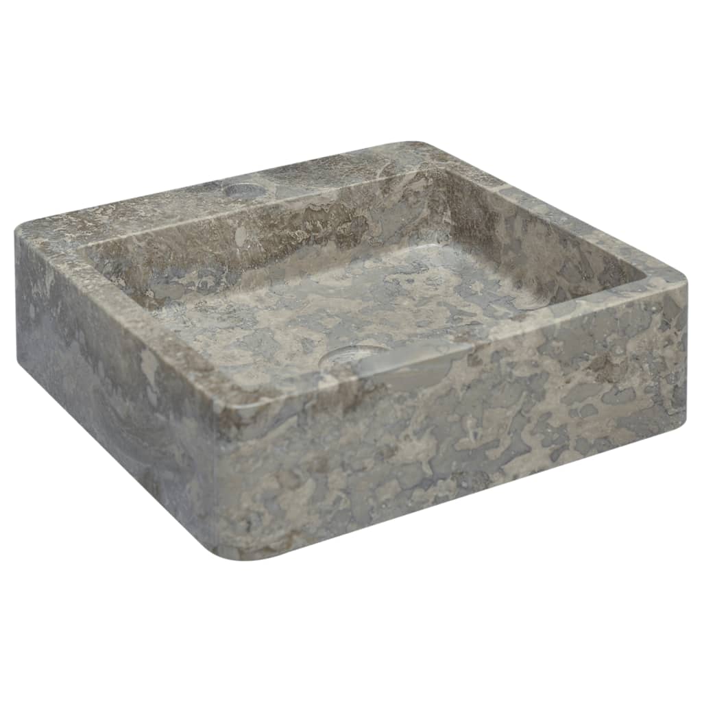 Waschbecken Grau 40x40x12 cm Marmor