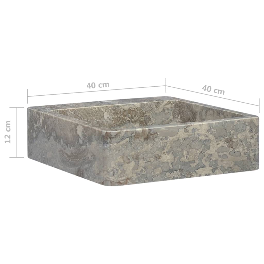Waschbecken Grau 40x40x12 cm Marmor