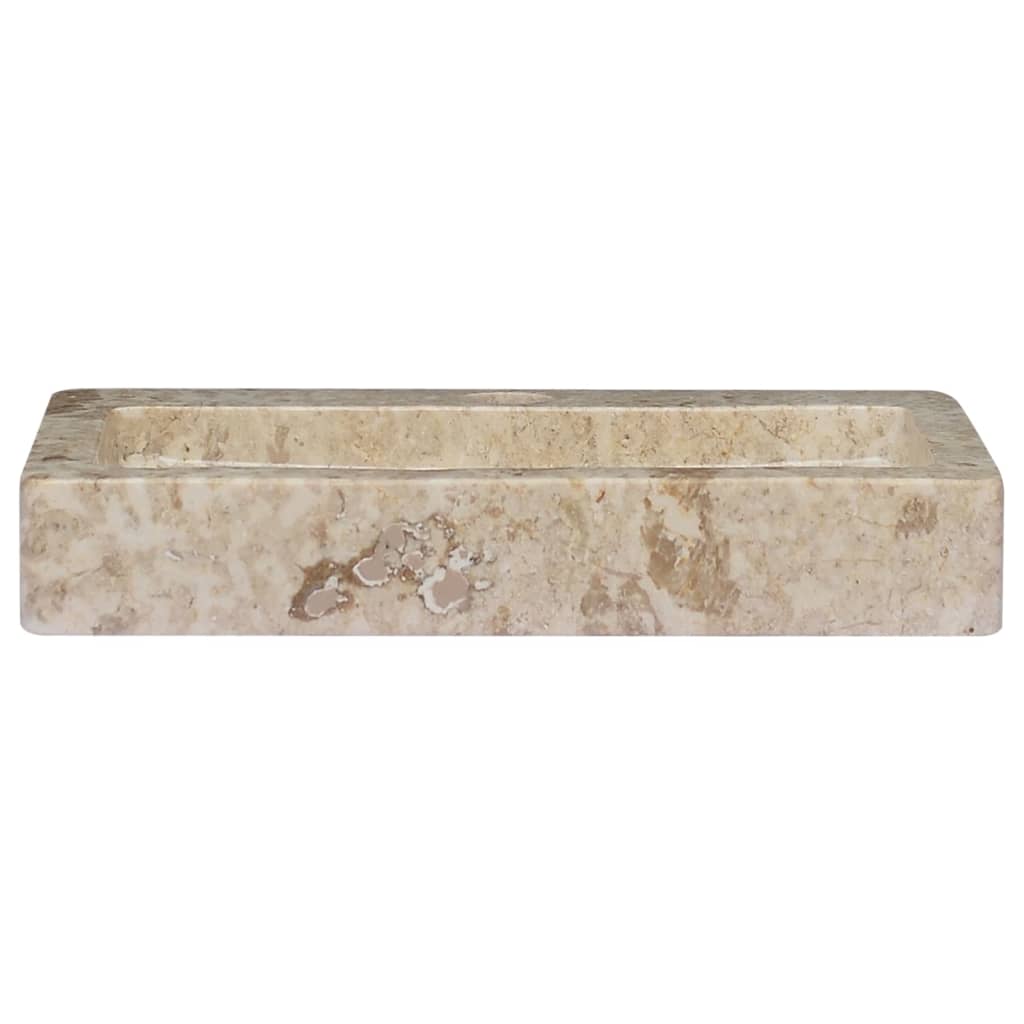 Waschbecken Creme 38x24x6,5 cm Marmor
