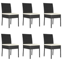 Thumbnail for 7-tlg. Garten-Essgruppe Poly Rattan Schwarz