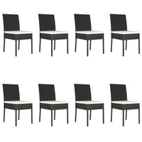 Thumbnail for 9-tlg. Garten-Essgruppe Poly Rattan Schwarz