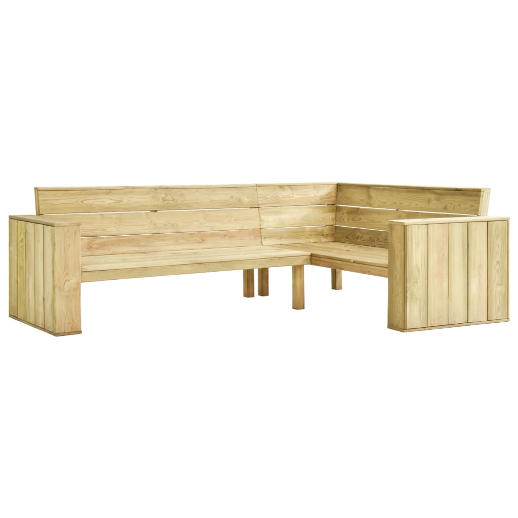 3-tlg. Garten-Lounge-Set mit Kissen Kiefernholz Imprägniert