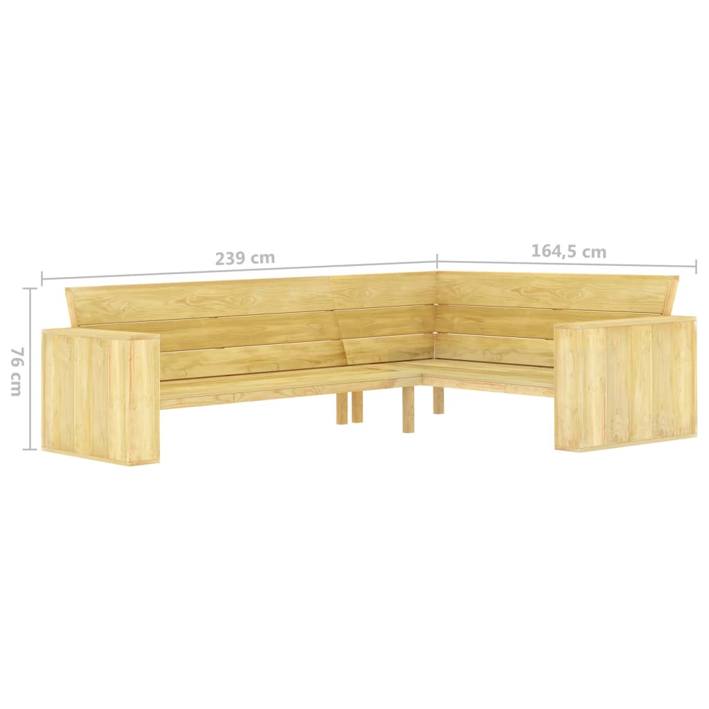 3-tlg. Garten-Lounge-Set mit Kissen Kiefernholz Imprägniert
