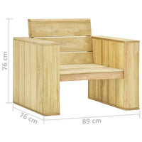 Thumbnail for 3-tlg. Garten-Lounge-Set mit Kissen Kiefernholz Imprägniert