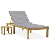 Thumbnail for Garten-Sonnenliege mit Tisch und Auflage Kiefer Imprägniert