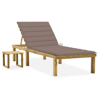 Thumbnail for Garten-Sonnenliege mit Tisch und Auflage Kiefer Imprägniert