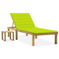 Thumbnail for Garten-Sonnenliege mit Tisch und Auflage Kiefer Imprägniert