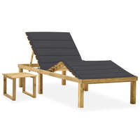 Thumbnail for Garten-Sonnenliege mit Tisch und Auflage Kiefer Imprägniert