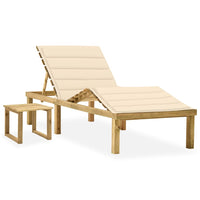 Thumbnail for Garten-Sonnenliege mit Tisch und Auflage Kiefer Imprägniert