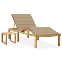 Thumbnail for Garten-Sonnenliege mit Tisch und Auflage Kiefer Imprägniert
